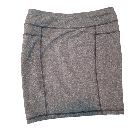 Athleta Activewear Skirt Gray Marled Space-dye Knit Stretch Lightweight - Picture 1 of 8